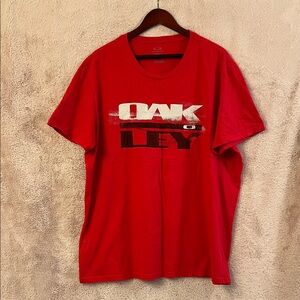 Oakley Red Short-Sleeve Logo Graphic Tee